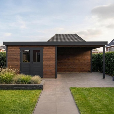 Gartenhaus, Gerätehaus Freya 4.09x3.09m - 24.9m2 - 28mm - Imprägniert