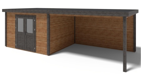 Gartenhaus, Gerätehaus Freya 4.09x3.09m - 24.9m2 - 28mm - Imprägniert