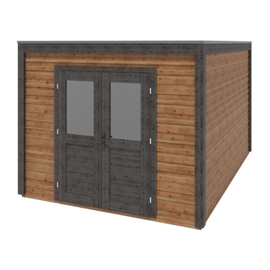 Gartenhaus, Gerätehaus Sora 3.09x4.09m - 12.64m2 - 28mm - Imprägniert