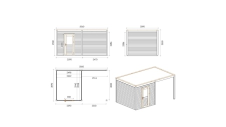 Gartenhaus, Gerätehaus Nexa 5.06x3.09m - 15.64m2 - 28mm - Imprägniert