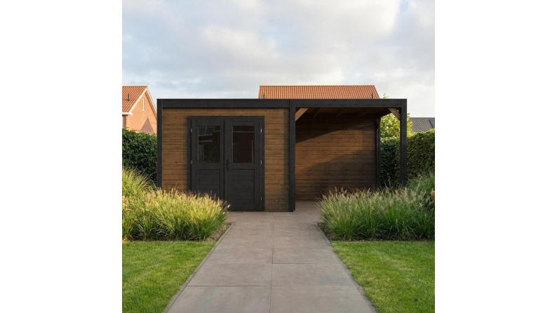 Gartenhaus, Gerätehaus Sora 5.56x3.09m - 17.18m2 - 28mm - Imprägniert