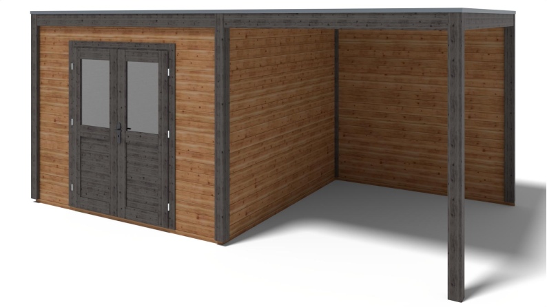 Gartenhaus, Gerätehaus Sora 5.56x3.09m - 17.18m2 - 28mm - Imprägniert