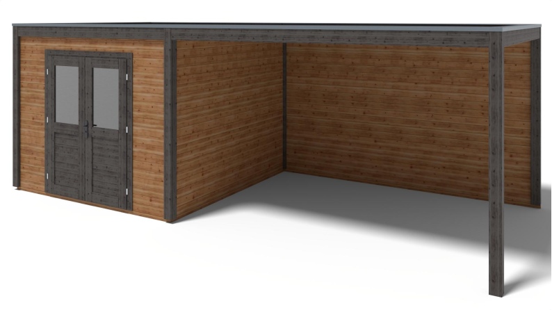 Gartenhaus, Gerätehaus Sora 7.06x3.09m - 21.82m2 - 28mm - Imprägniert