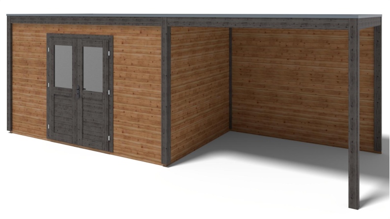 Gartenhaus, Gerätehaus Nova 7.06x2.59m - 18.29m2 - 28mm - Imprägniert