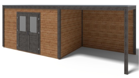 Gartenhaus, Gerätehaus Nova 7.06x2.59m - 18.29m2 - 28mm - Imprägniert