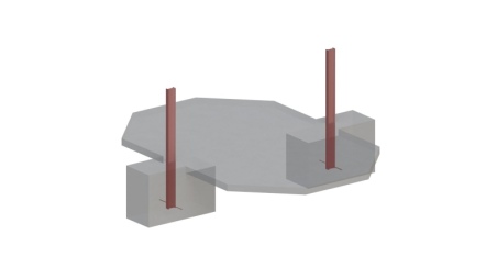 Pool NEMO 4.3 x 3 - H.1.31 m mit Liegefläche, grau, mit Stahlprofilen zum Einbetonieren