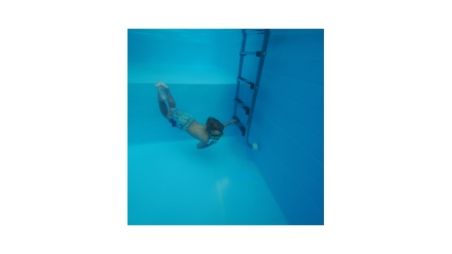 Pool NEMO 5.79 x 3.49 - H.1.45 m mit Liegefläche, sandfarben, auf Rahmen - ohne Betonieren