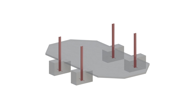 Pool NEMO 7.3 x 3.97 - H.1.45 m mit Liegefläche, sandfarben, mit Stahlprofilen zum Einbetonieren