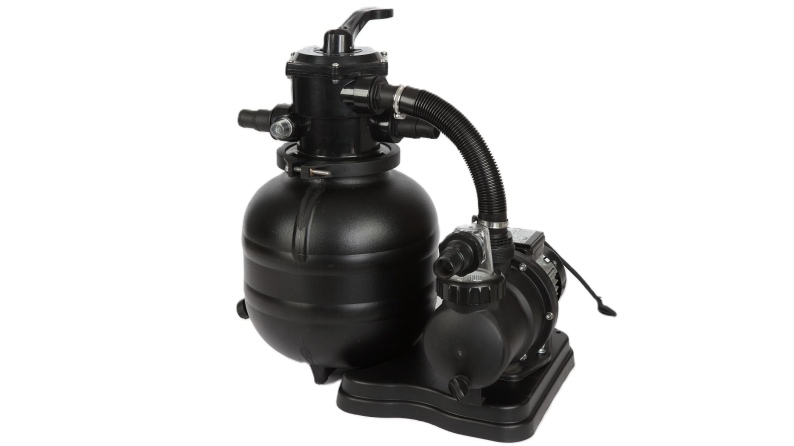 Pool AQUA 4.65 x 2.85 - H.1.24 m mit Liegefläche, hellblau, mit Stahlprofilen zum Einbetonieren