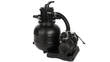 Pool AQUA 4.65 x 2.85 - H.1.24 m mit Liegefläche, sandfarben, mit Stahlprofilen zum Einbetonieren